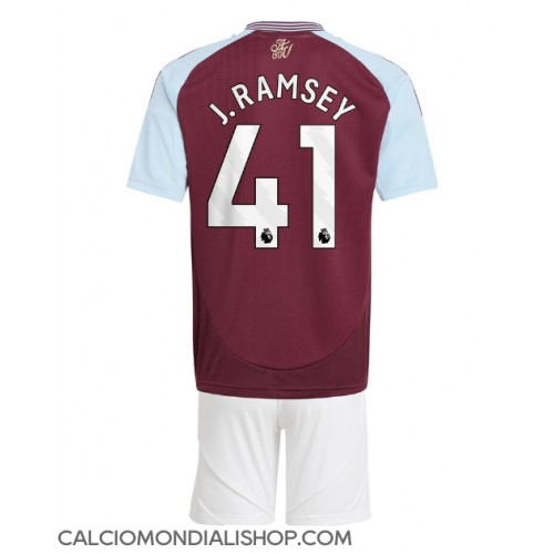 Maglie da calcio Aston Villa Jacob Ramsey #41 Prima Maglia Bambino 2024-25 Manica Corta (+ Pantaloni corti)